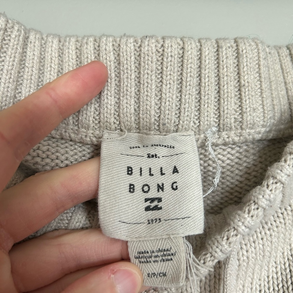 Billabong Cream High Waist Cozy Knit Shorts - Picture 2 of 4